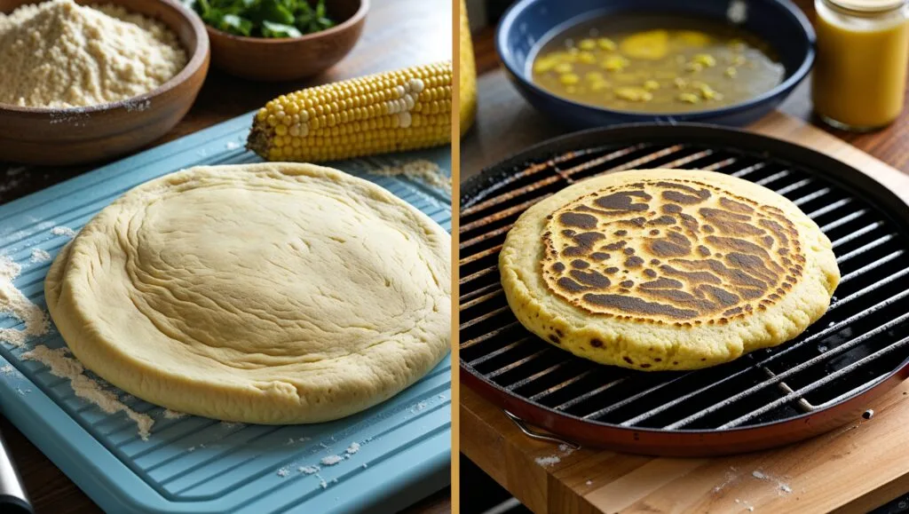 Map highlighting Colombia and Venezuela, the countries where arepas are a staple food.