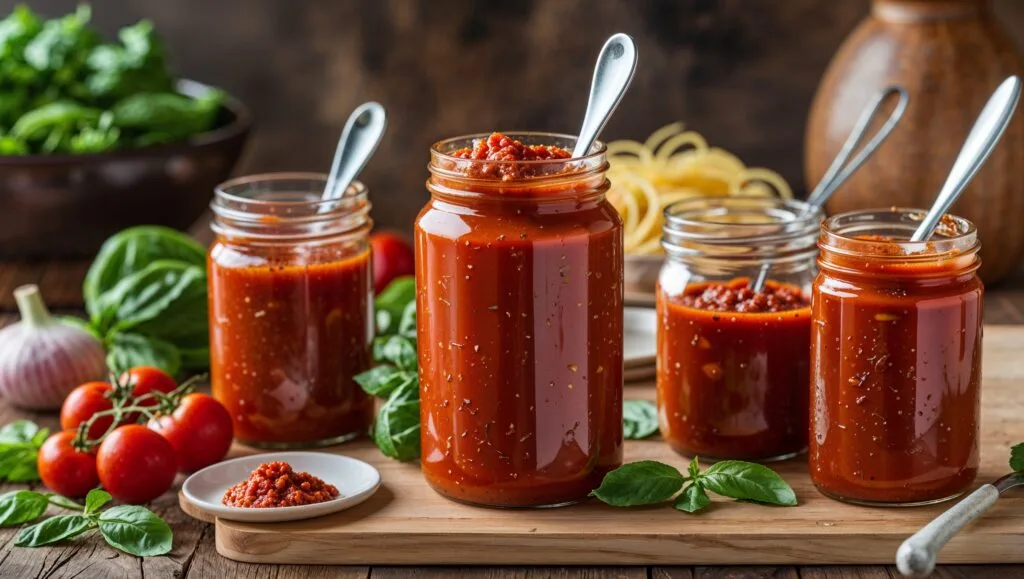Infographic showing the nutritional advantages of homemade spaghetti sauce over store-bought versions.