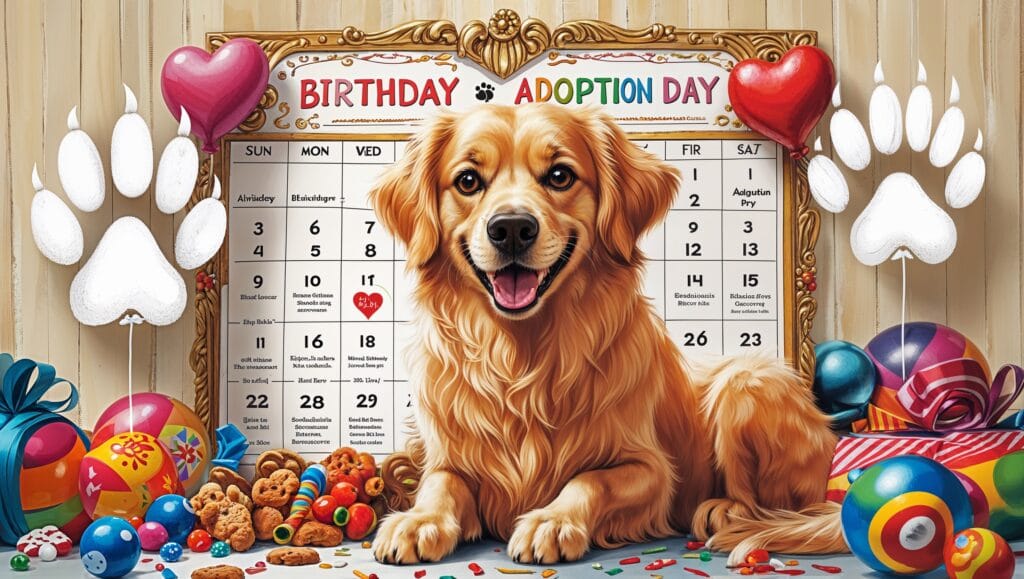 Calendar showing the best occasions to make a homemade dog cake, including birthdays and holidays.